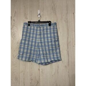 Oxford Golf Stretch Mens Shorts White Size 34 Striped Blue‎